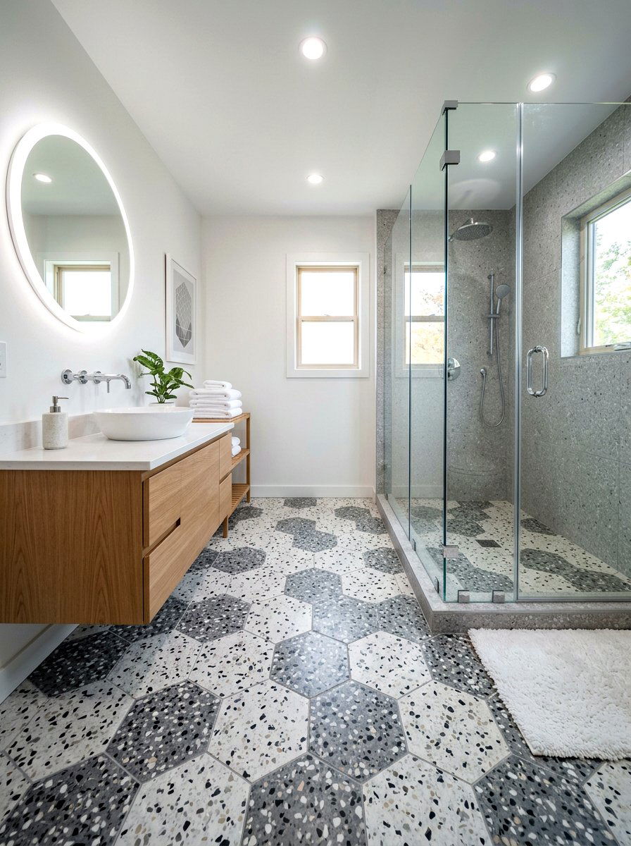 30 Terrazzo Floor Bathroom Ideas for a Chic, Easy-Update Look