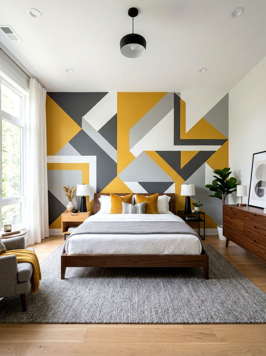 Geometric Wall Art Bedroom - 30 cute bedroom decor ideas