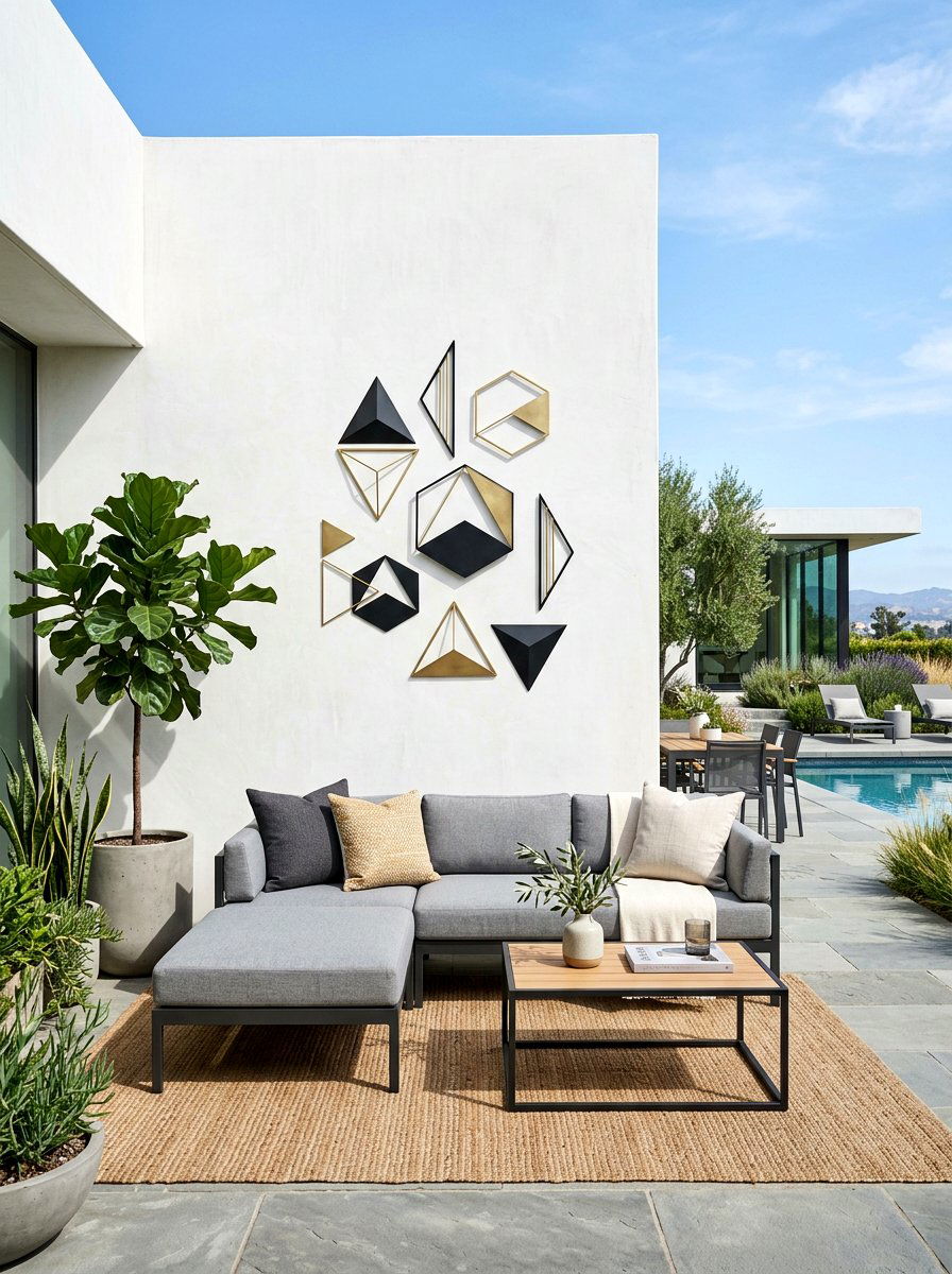 Geometric Wall Art - 30 patio wall decor ideas