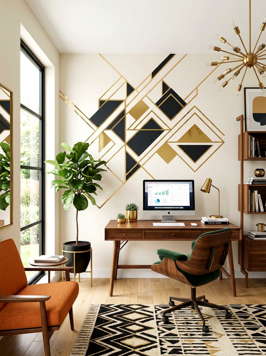 Geometric Wall Decals - 30 home office wall ideas