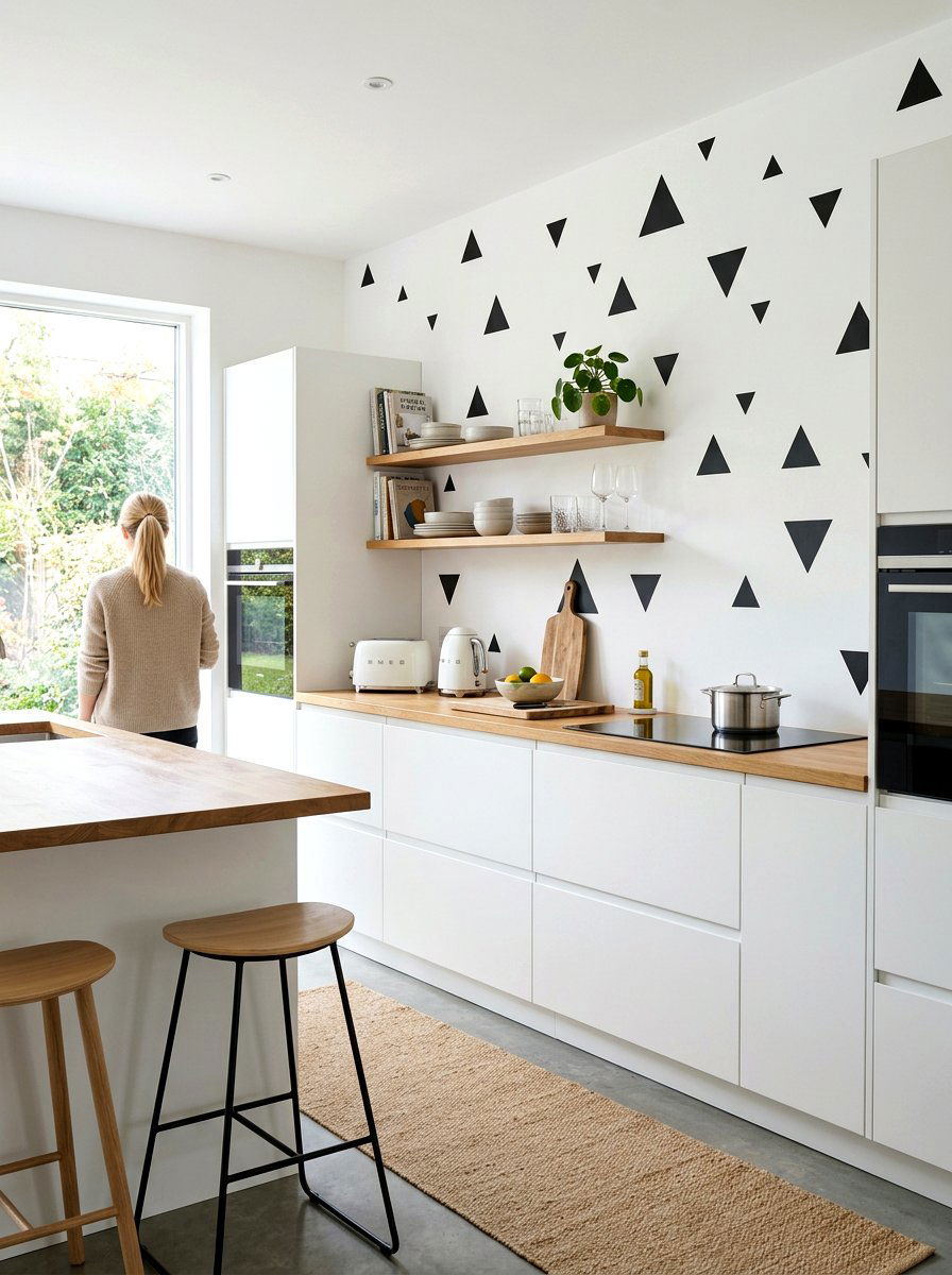 Geometric Wall Decals - 30 temporary backsplash ideas