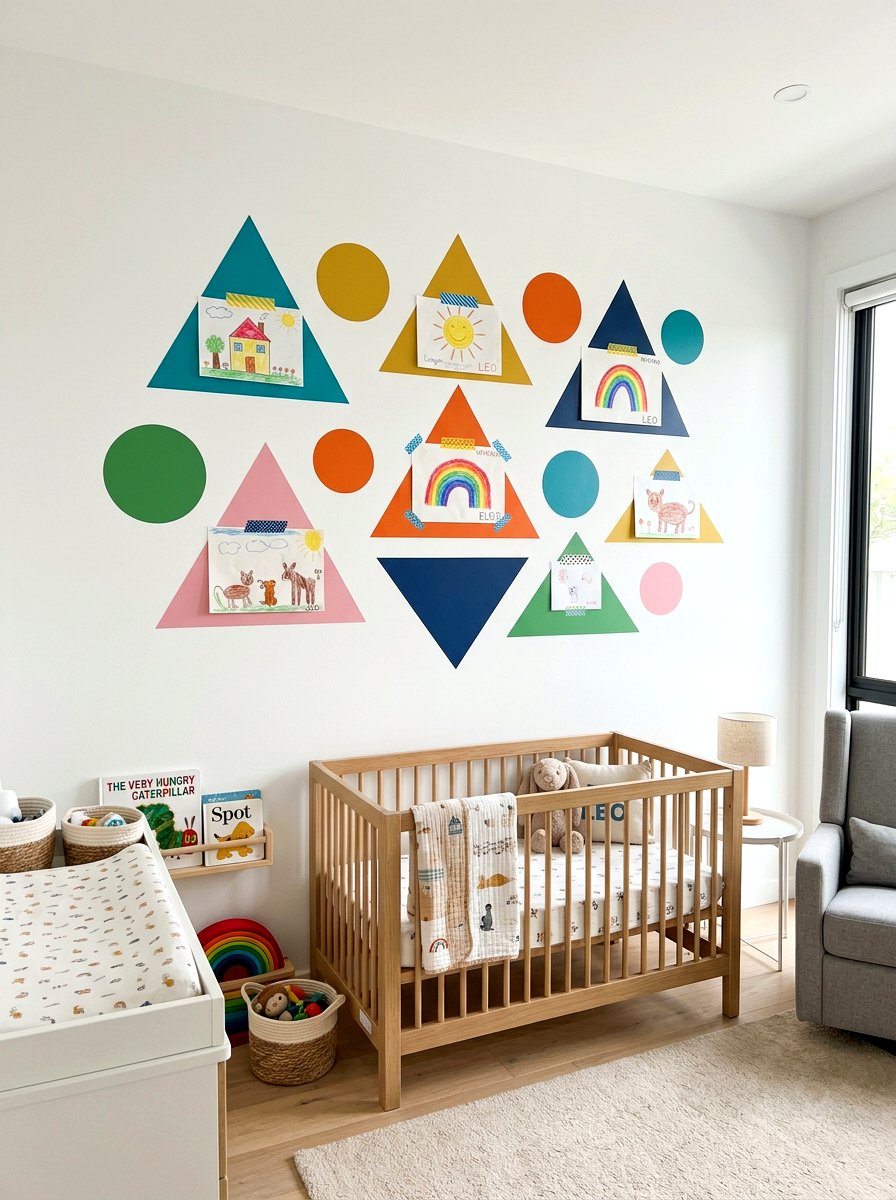 Geometric Wall Decals For Art - 30 kids art display ideas