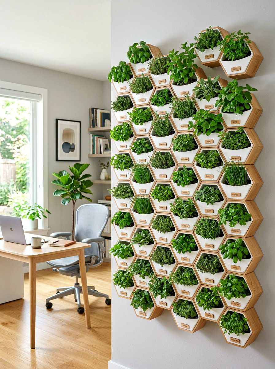Geometric Wall Herb Garden - 30 vertical herb garden ideas