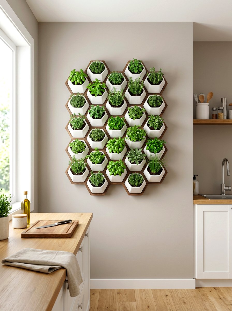 Geometric Wall Herb Planter - 30 modern herb garden ideas