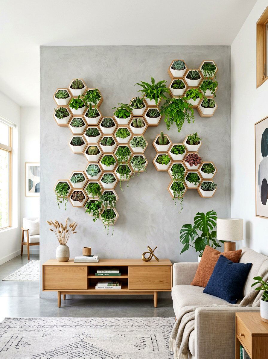 Geometric Wall Planter - 30 living wall ideas