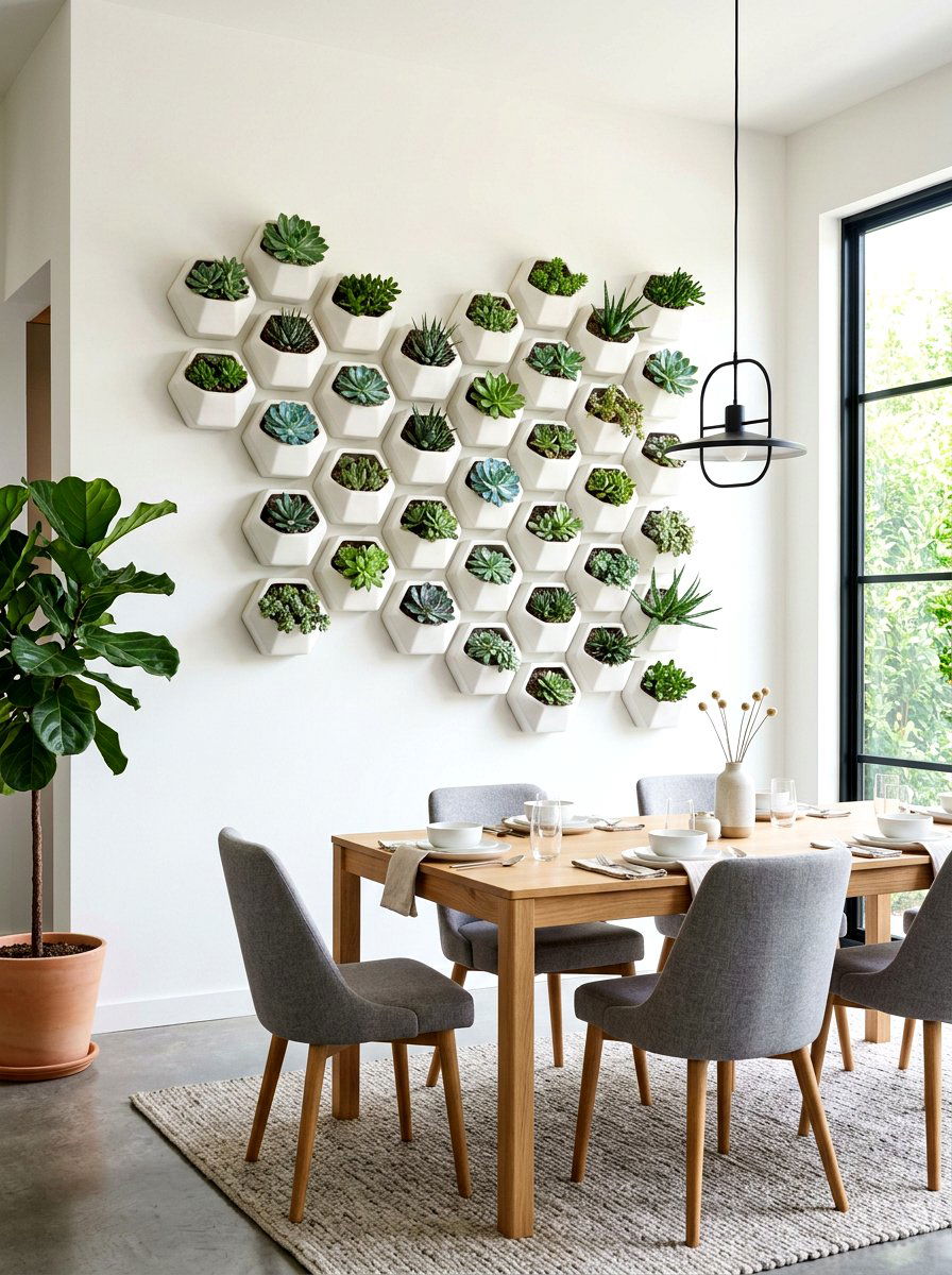 Geometric Wall Planter - 30 vertical succulent garden ideas
