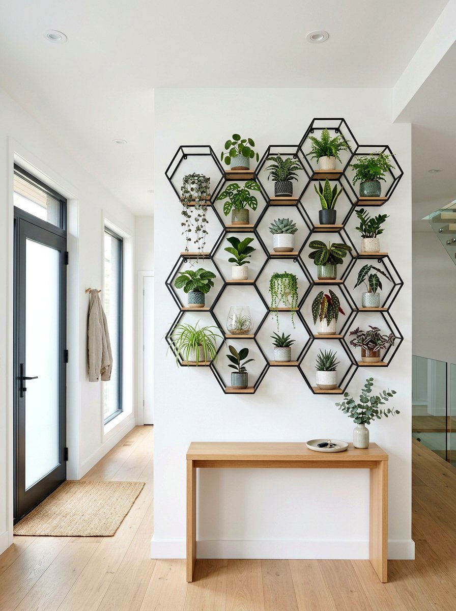 Geometric Window Plant Shelf - 30 plant shelf window ideas