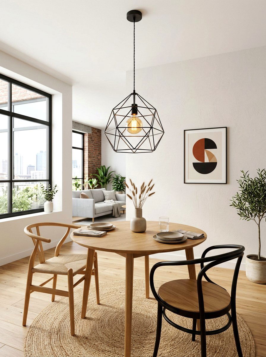 Geometric Wire Cage - 30 dining room lighting ideas