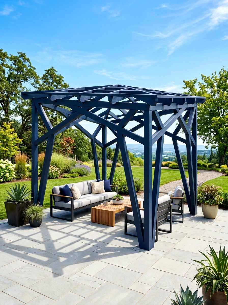 Geometric Wood Gazebo - 30 budget gazebo ideas