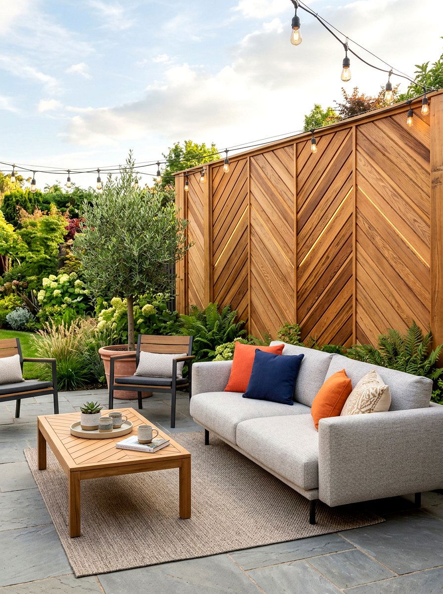 Geometric Wood Pattern - 30 decorative fence ideas