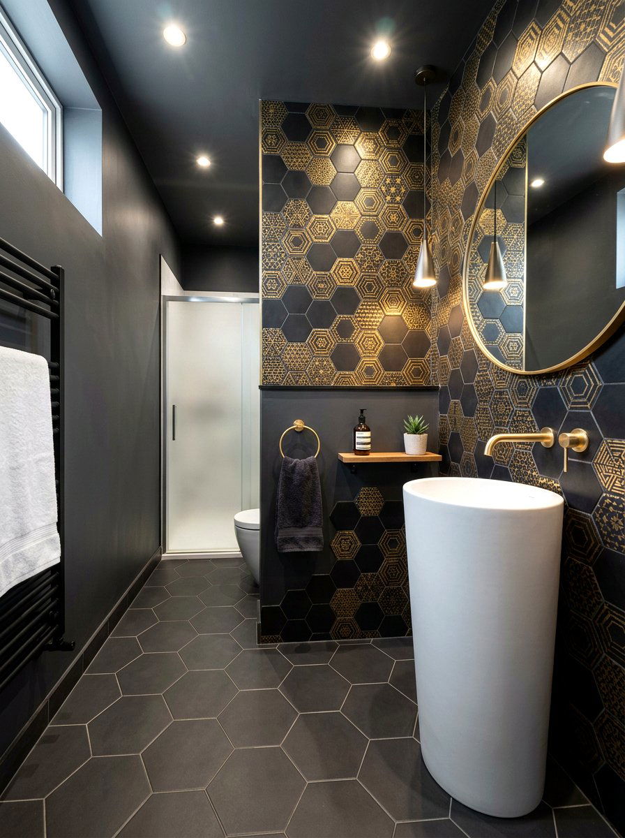 Geometric bathroom tile - 30 neo deco bathroom ideas