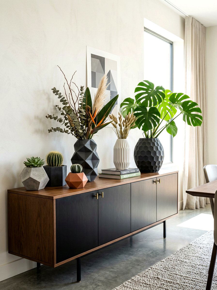 Geometric cactus plant pots - 30 cactus decor ideas
