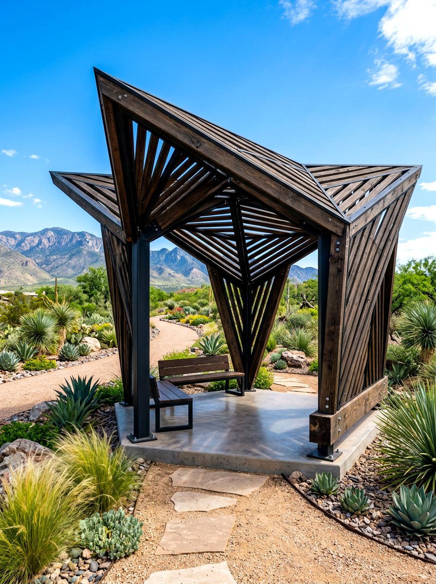 Geometric gazebo structure - 30 modern gazebo ideas
