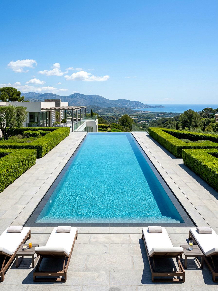Geometric infinity pool - 30 infinity pool backyard ideas