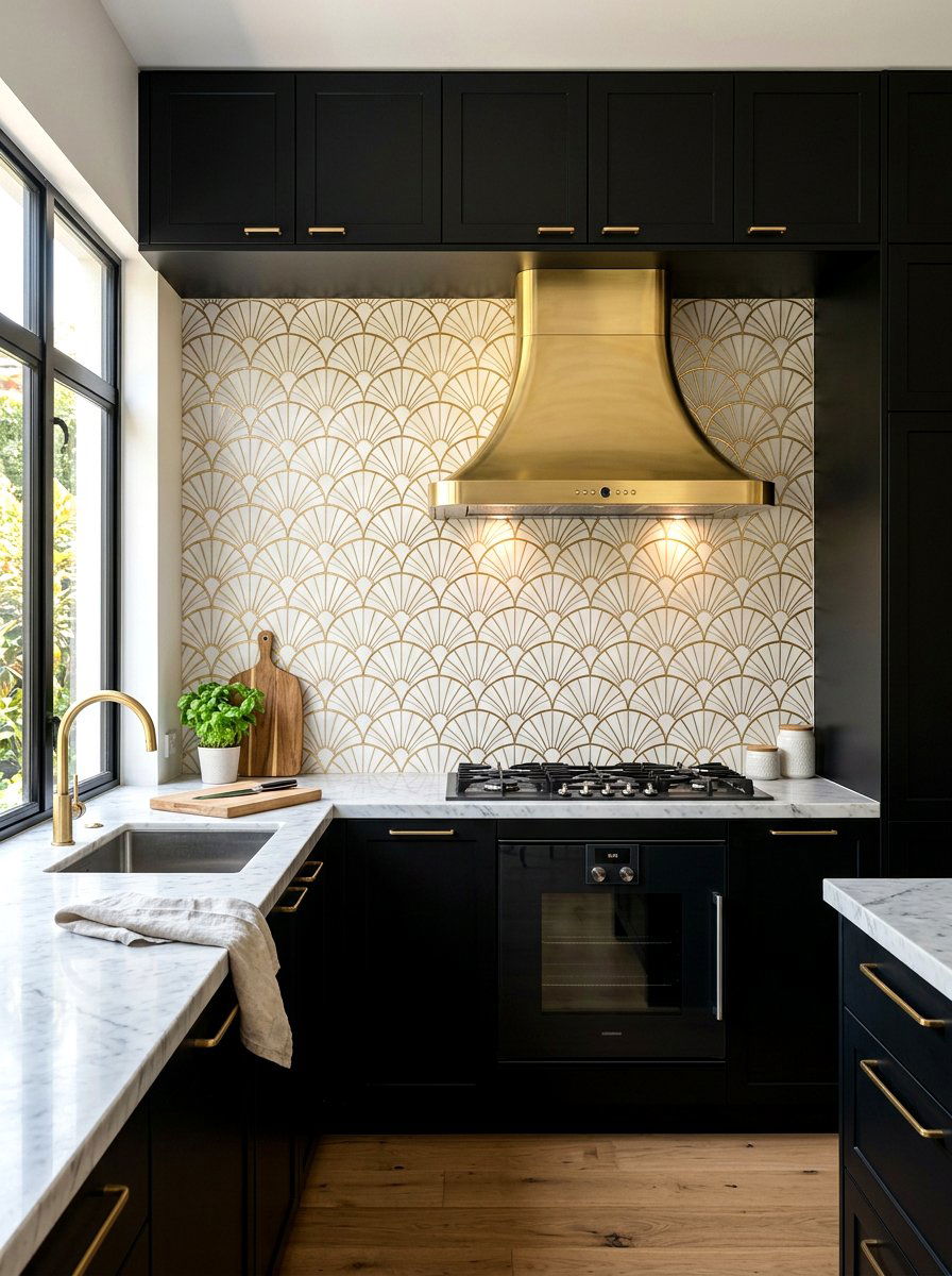 Geometric kitchen backsplash - 30 neo deco kitchen ideas
