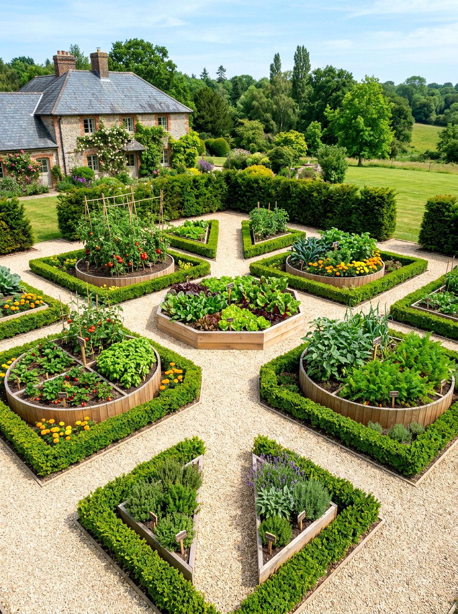 Geometric kitchen garden - 30 kitchen garden backyard ideas