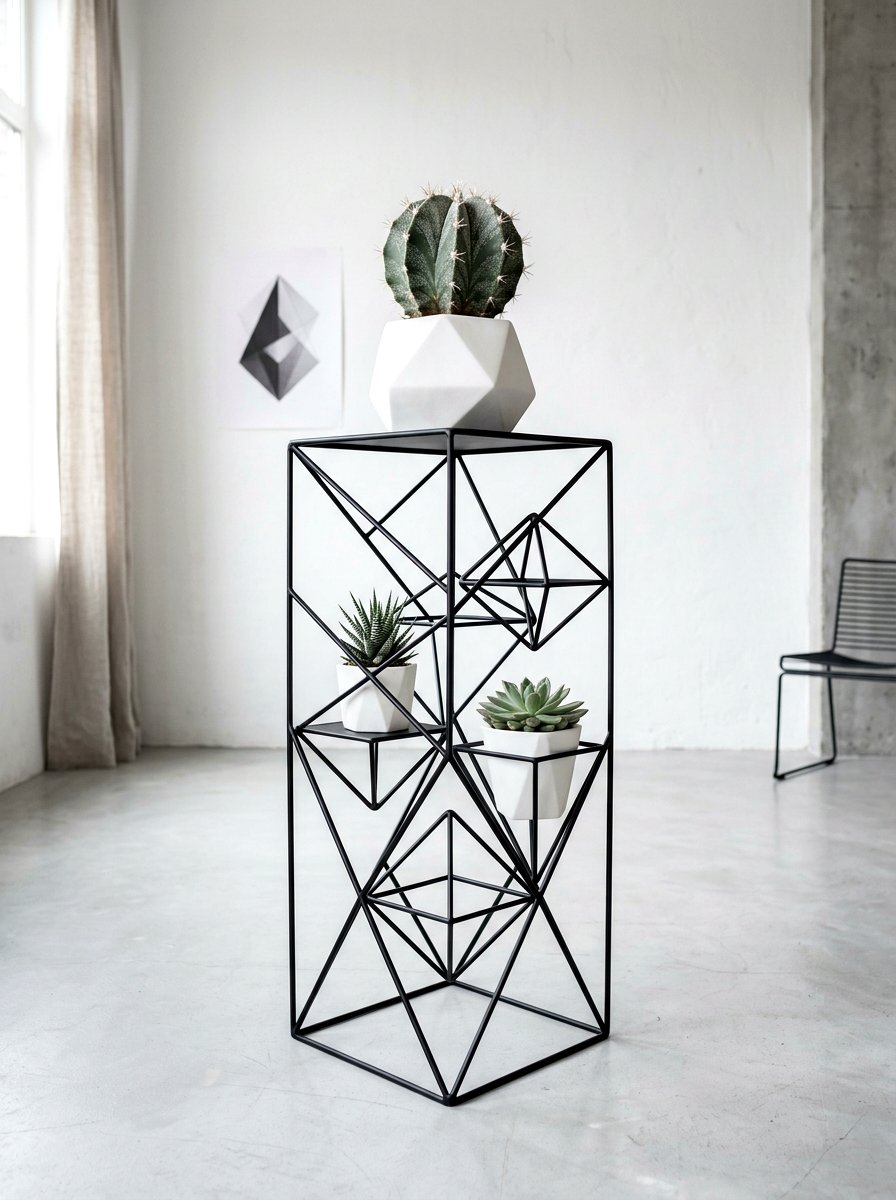 Geometric metal plant stand - 30 plant stand ideas