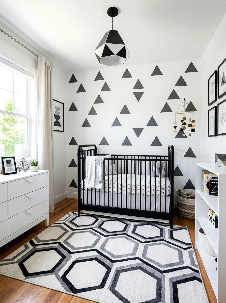 Geometric nursery - 30 collected nursery decor ideas