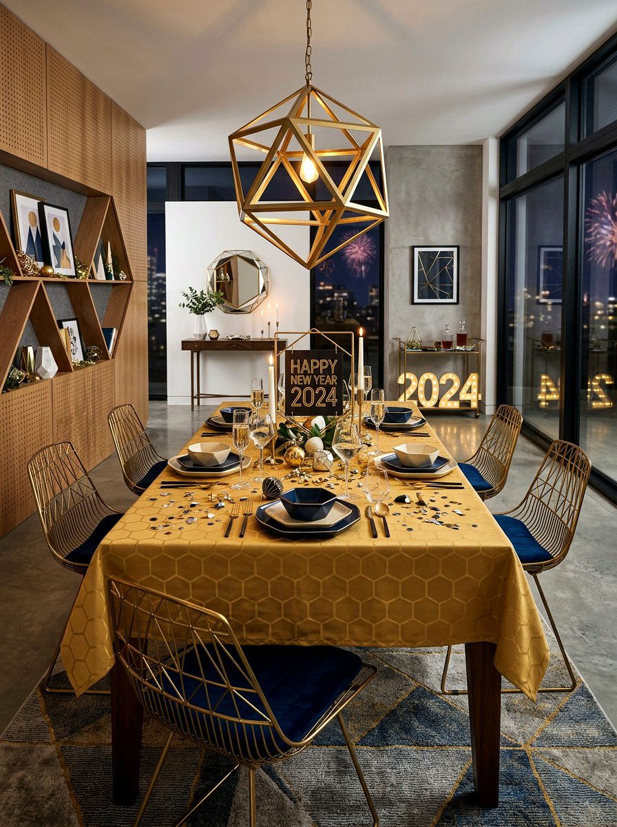 Geometric pattern dining room - 30 New Year dining room ideas