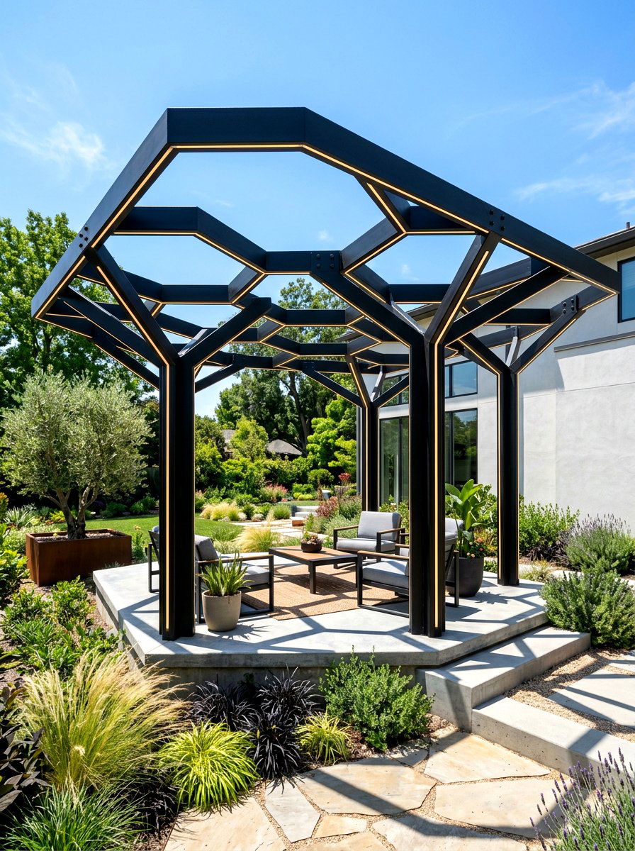 Geometric pergola - 30 modern pergola ideas