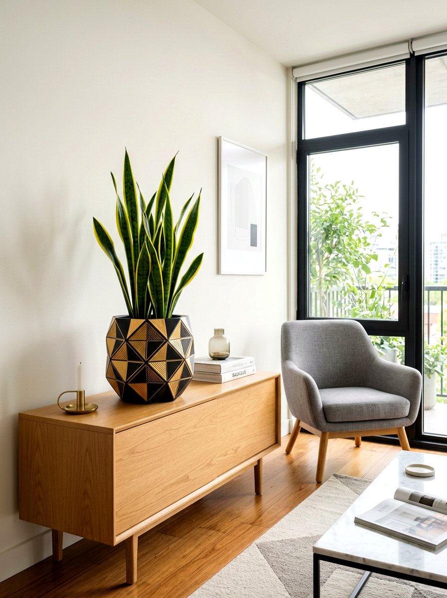 Geometric plant pot - 30 painted flower pot ideas