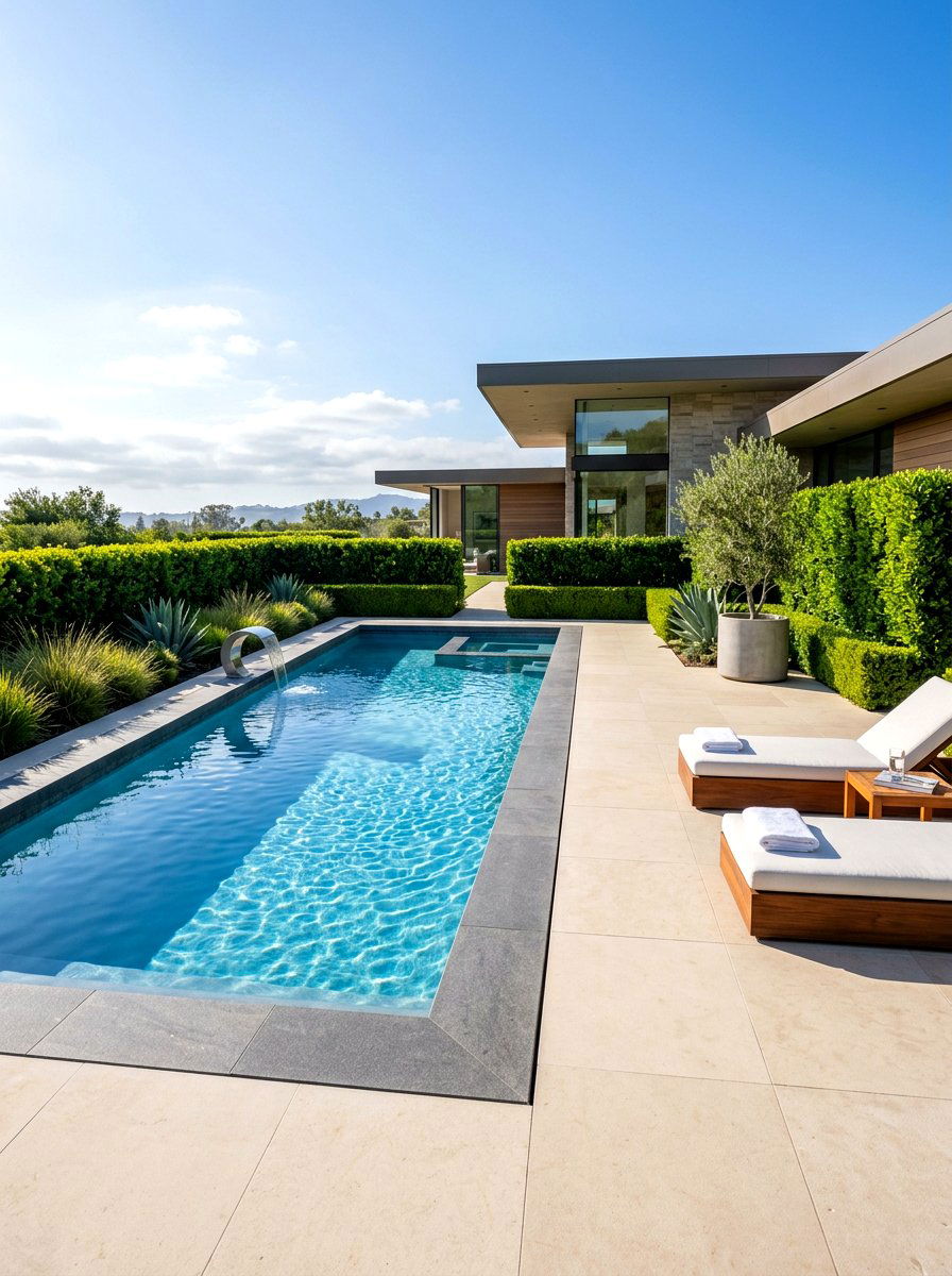 Geometric pool - 30 backyard oasis pool ideas