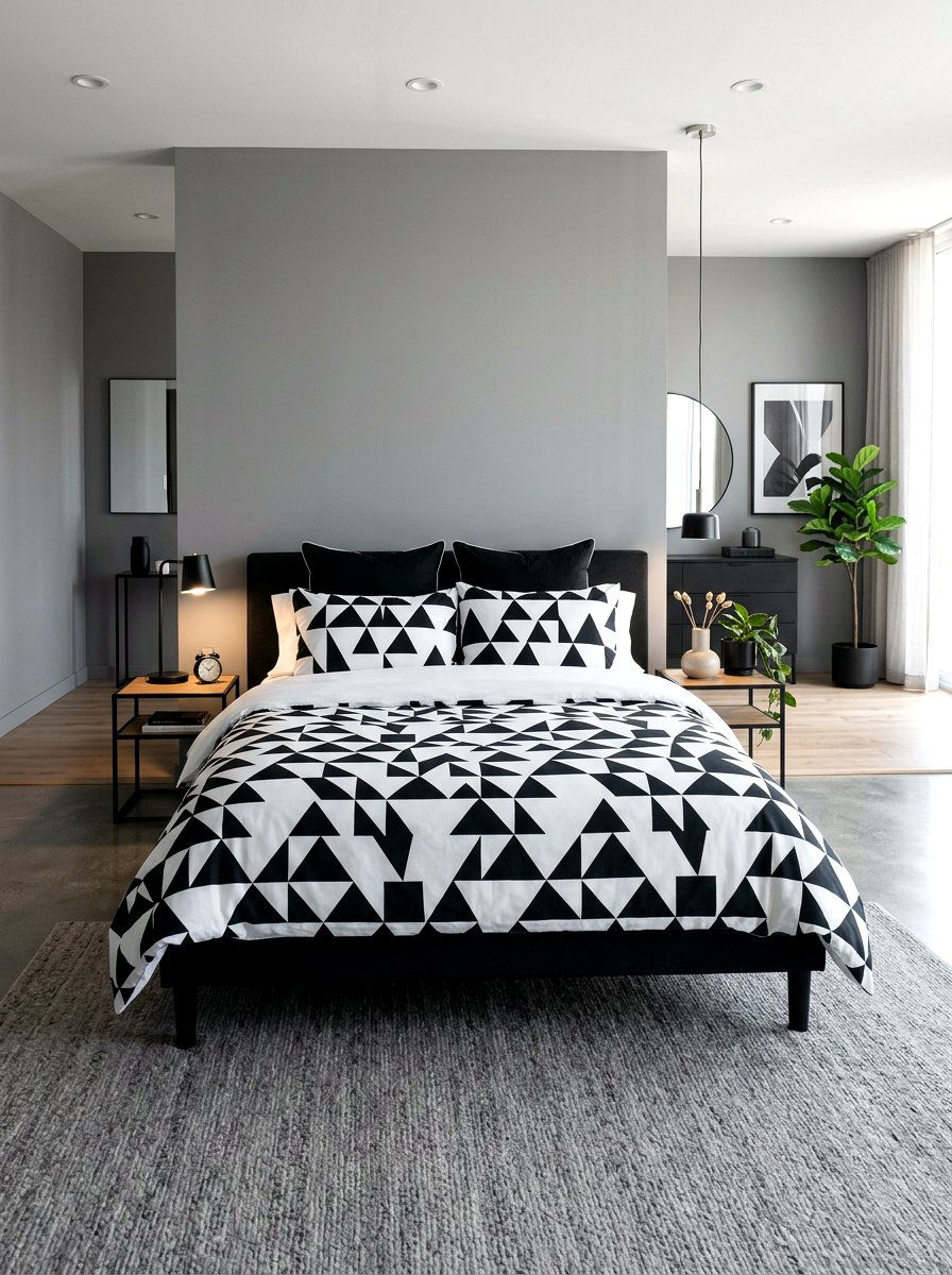 Geometric print bedding - 30 designer duvet styling ideas