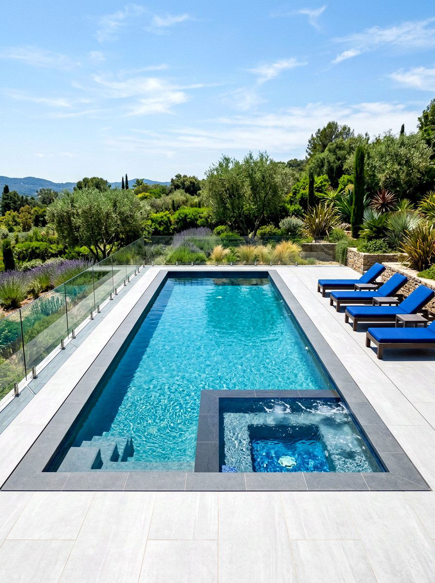 Geometric swimming pool - 30 backyard destination ideas