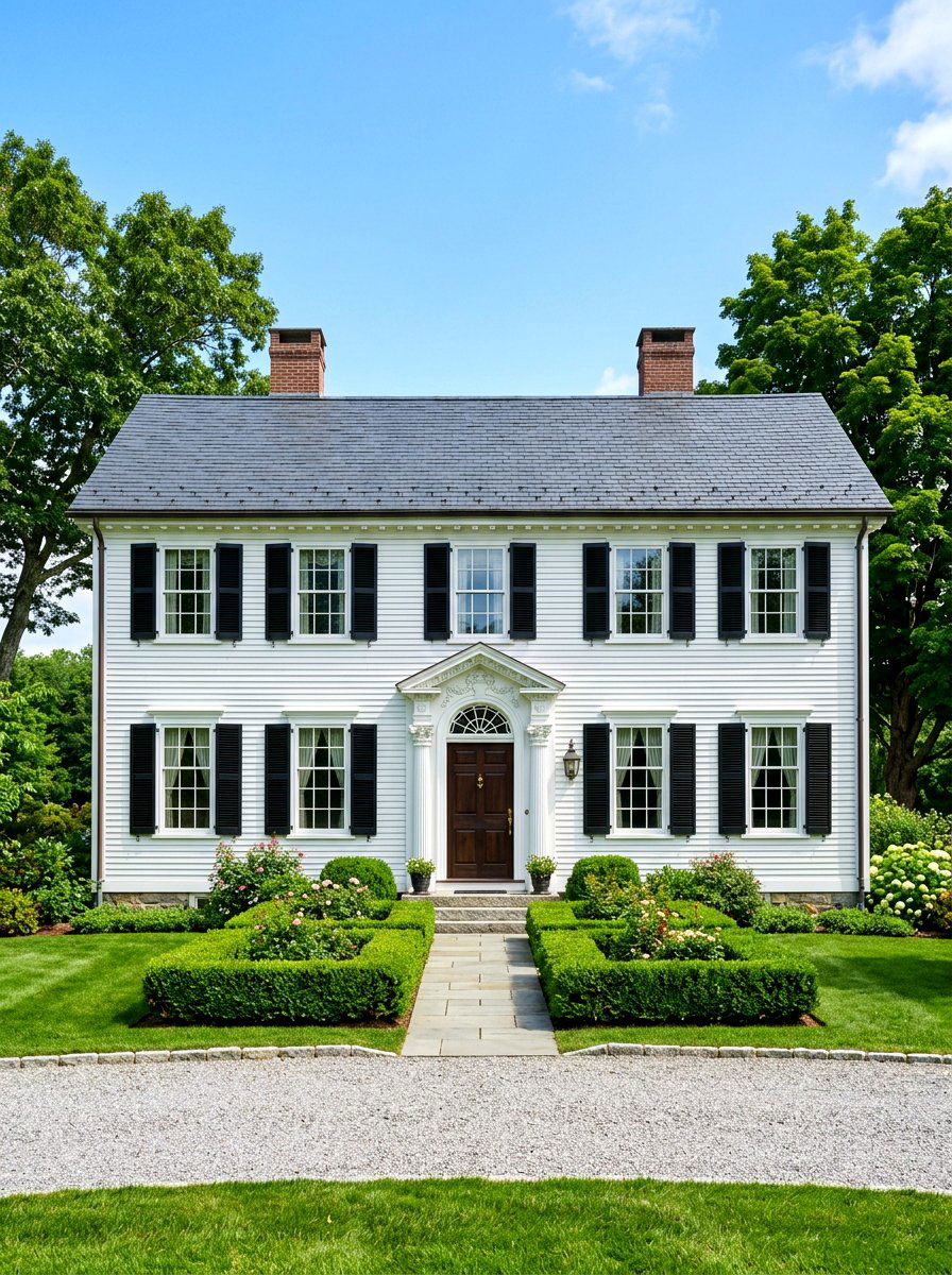 Georgian Colonial Symmetry - 30 colonial house exterior ideas