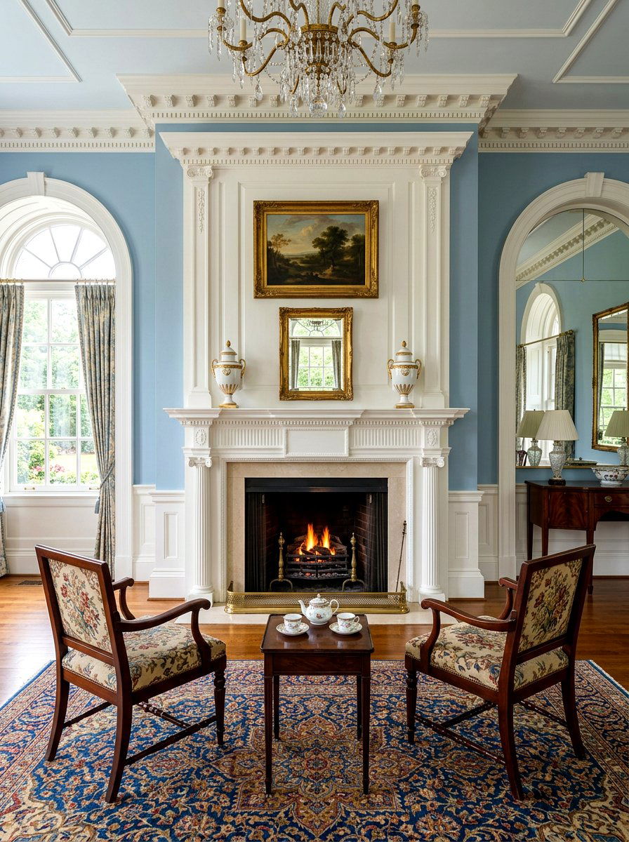 Georgian Fireplace Mantel - 30 traditional fireplace mantel ideas