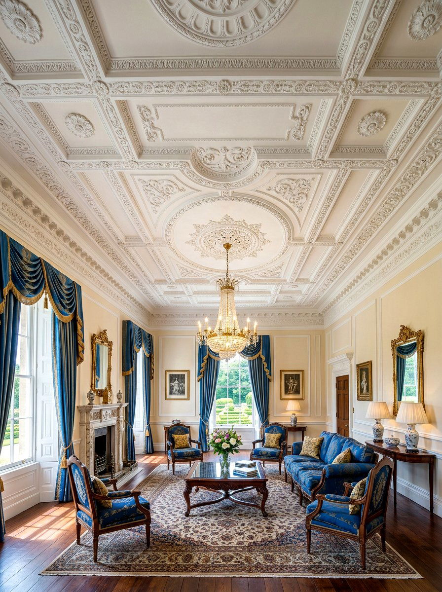 Georgian Style Manor - 30 country manor living room ideas