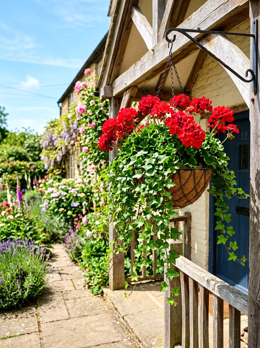 Geranium hanging basket - 30 hanging basket ideas