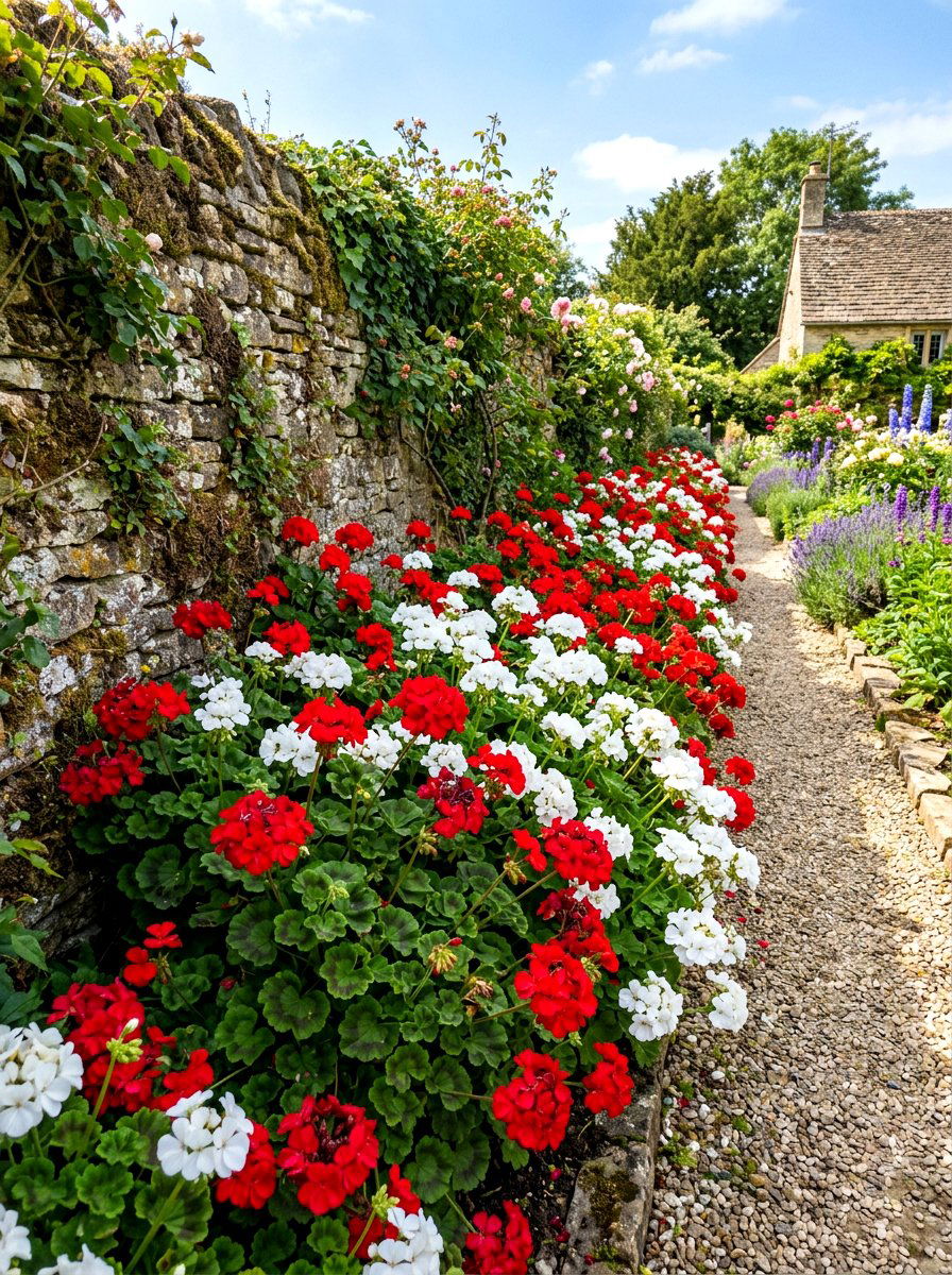 Geraniums for sunny borders - 30 annual flower bed ideas