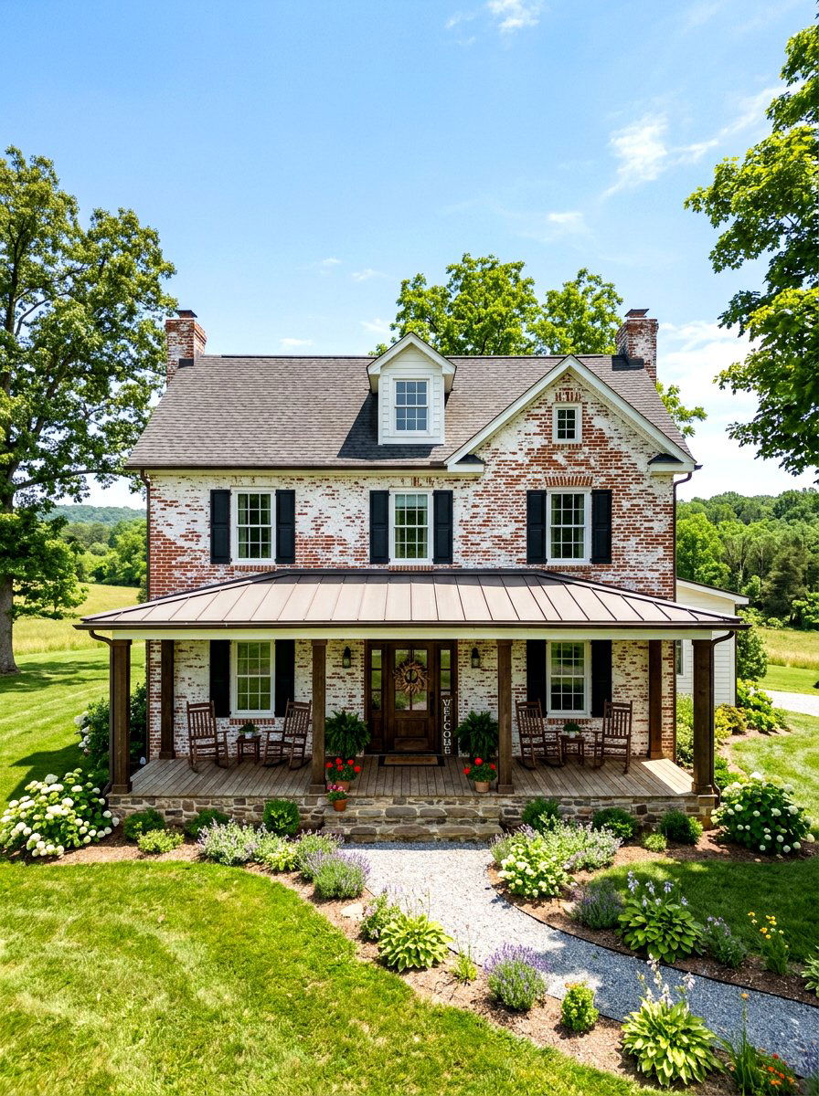 German smear brick house - 30 painted brick house ideas