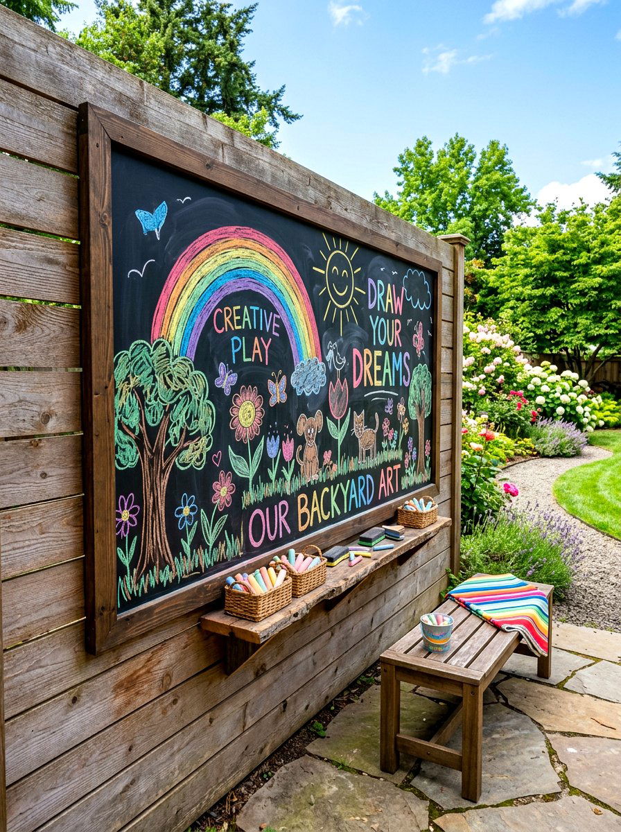 Giant Chalkboard Wall - 30 family backyard ideas