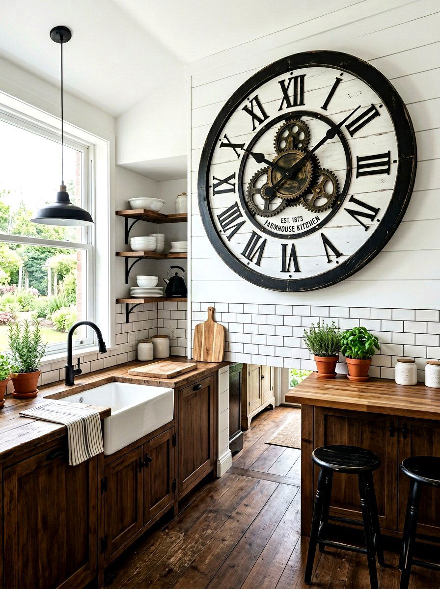 Giant Wall Clock - 30 oversized wall art ideas