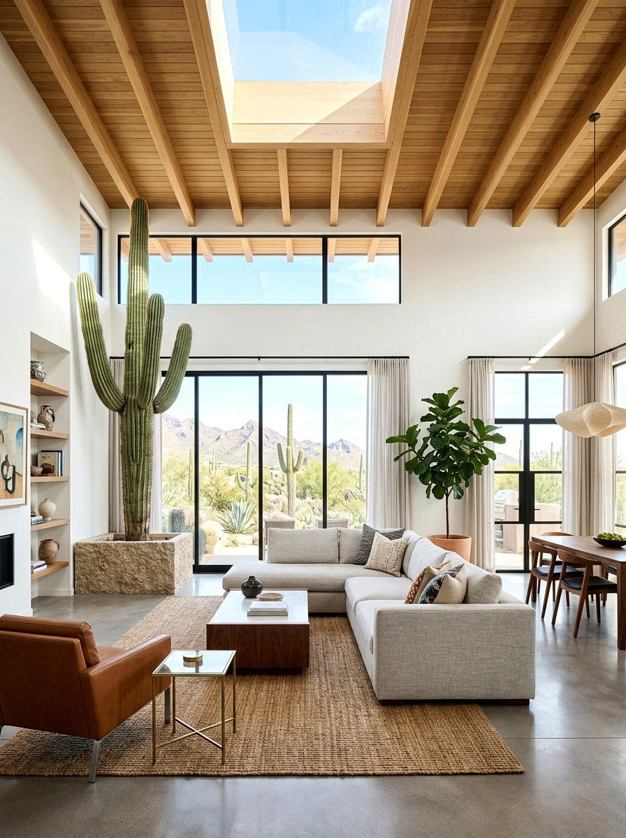 Giant saguaro corner accent - 30 cactus decor ideas