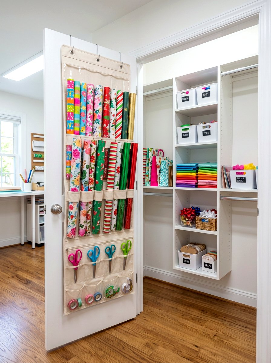 Gift wrap organizer - 30 holiday storage ideas