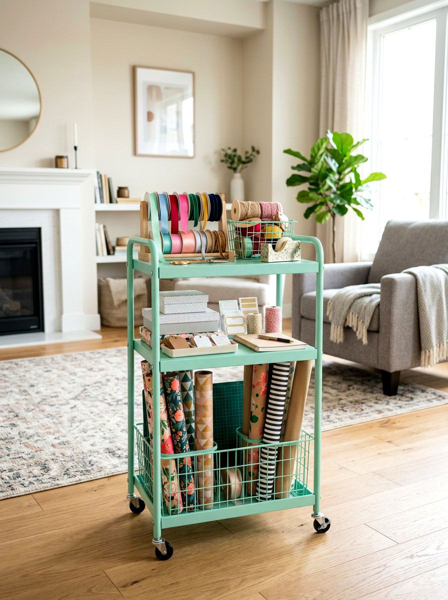 Gift wrapping cart - 30 gift wrapping station ideas