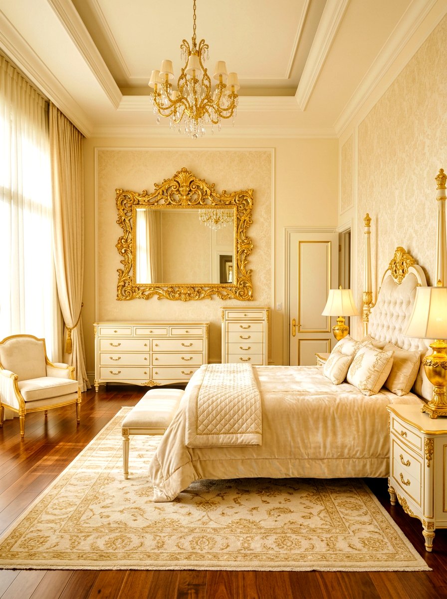 Gilded Gold Bedroom - 30 coquette bedroom decor ideas