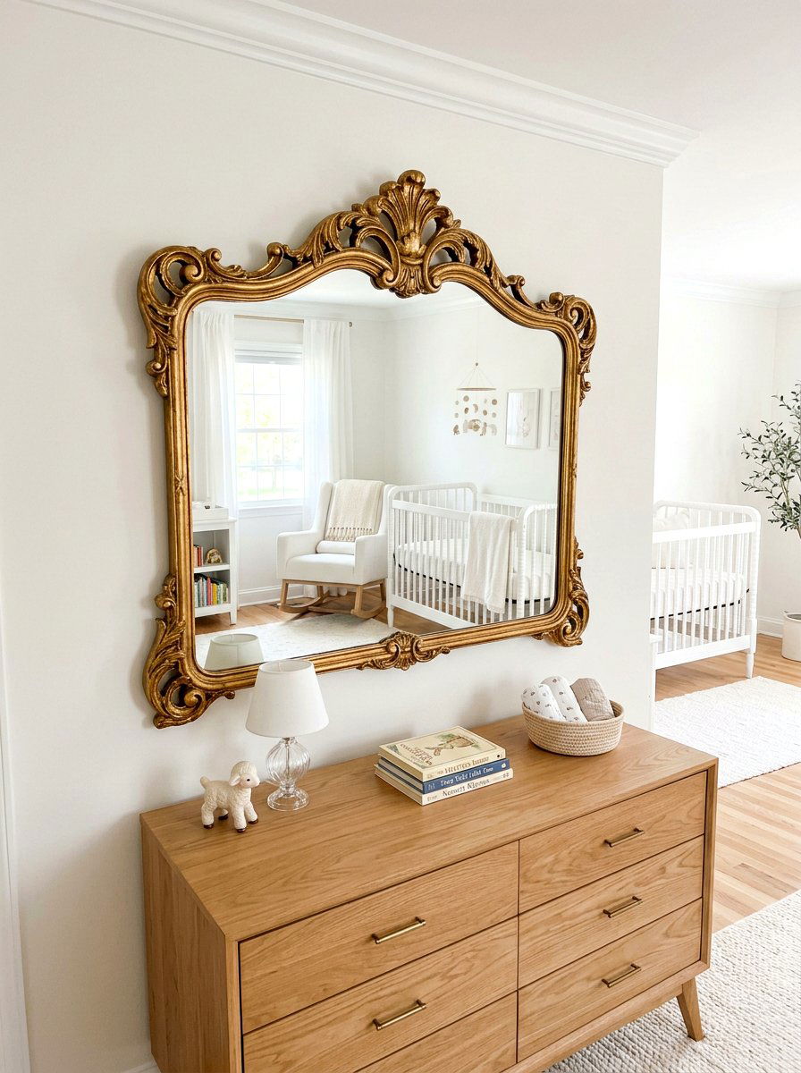 Gilded Mirror For Nursery - 30 old money nursery ideas
