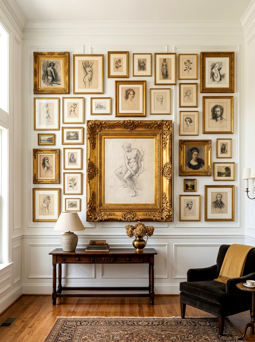 Gilded Picture Frame - 30 Parisian bedroom ideas
