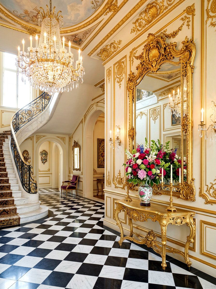 Gilded Rococo Wall Mirror - 30 antique mirror wall ideas