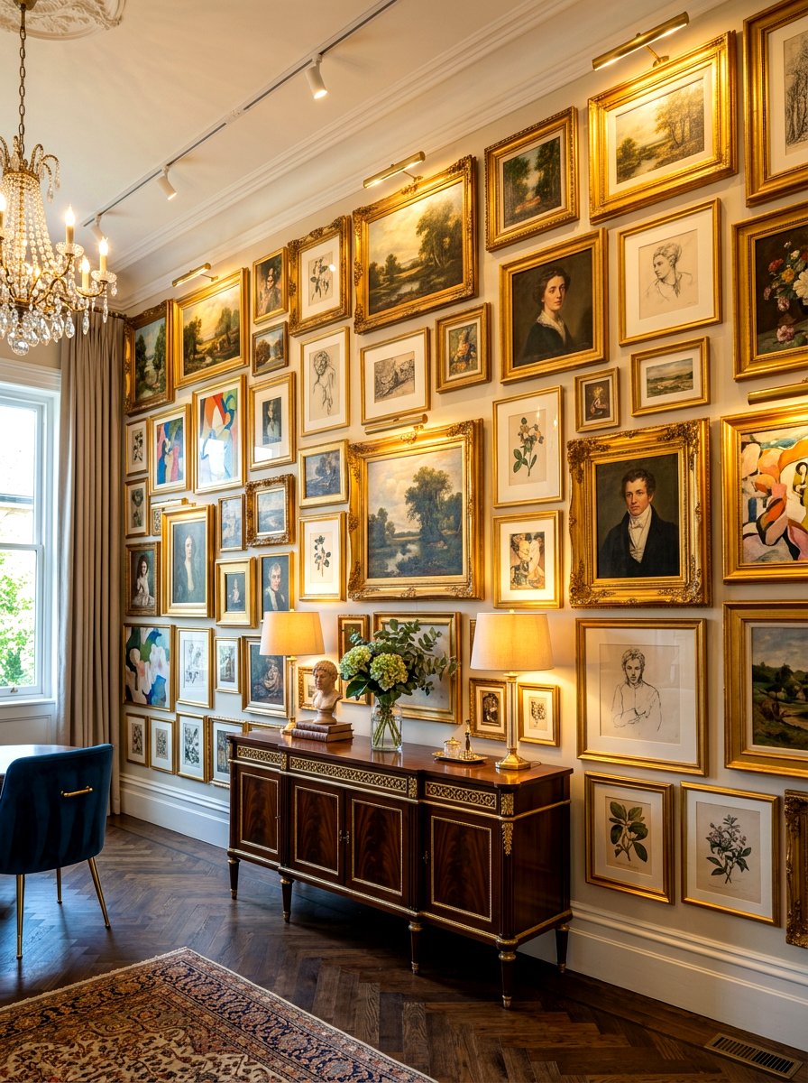 Gilded Wall Art Gallery - 30 metallic maximalist decor ideas
