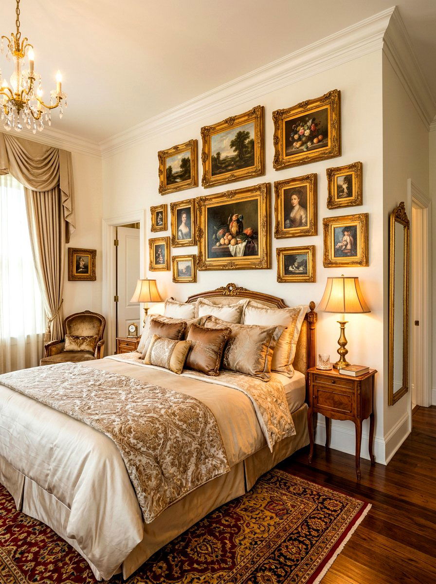 Gilded frame bedroom - 30 Paris apartment bedroom ideas
