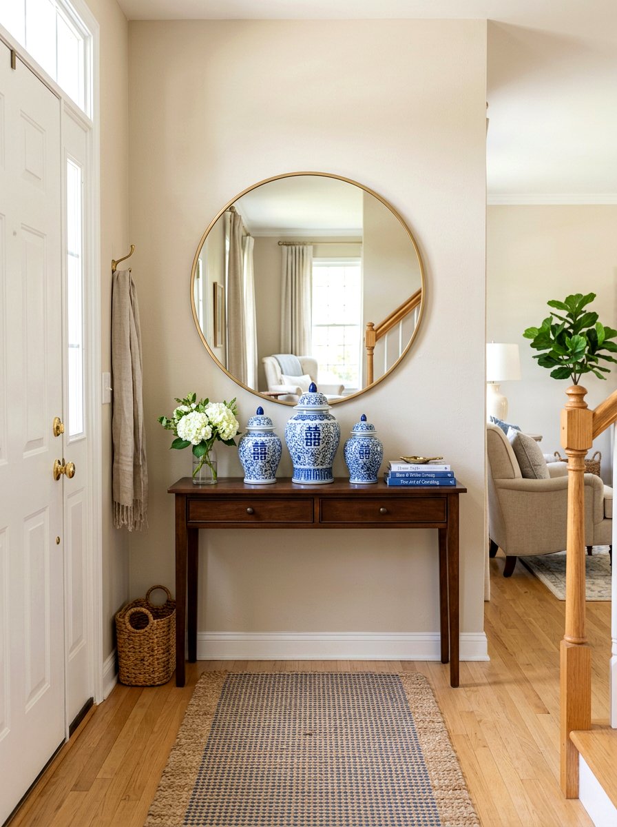 Ginger jar console table - 30 ginger jar living room ideas