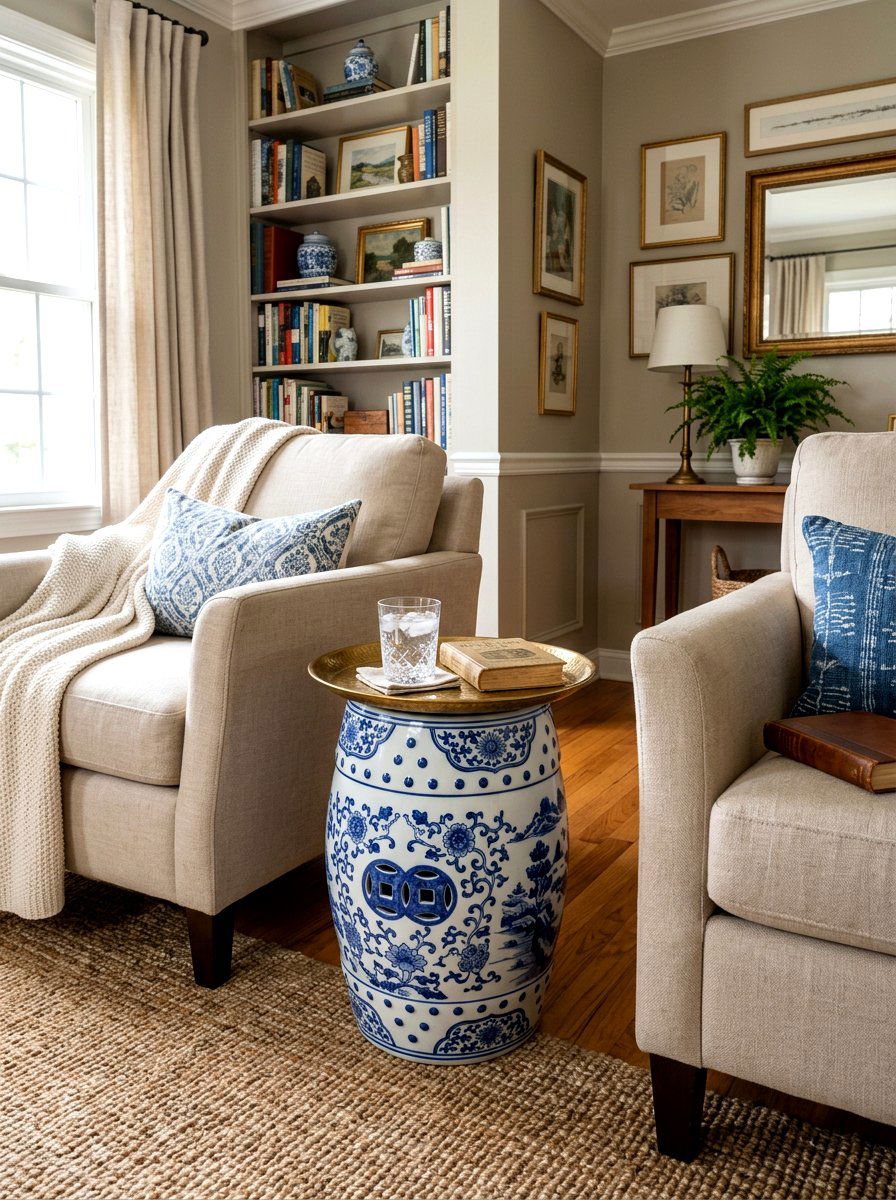 Ginger jar side table - 30 ginger jar living room ideas