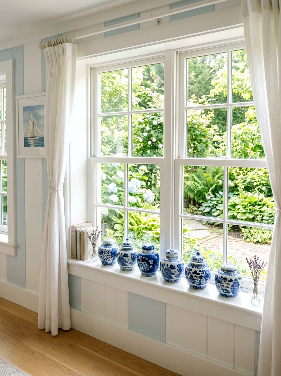 Ginger jar window sill - 30 ginger jar living room ideas