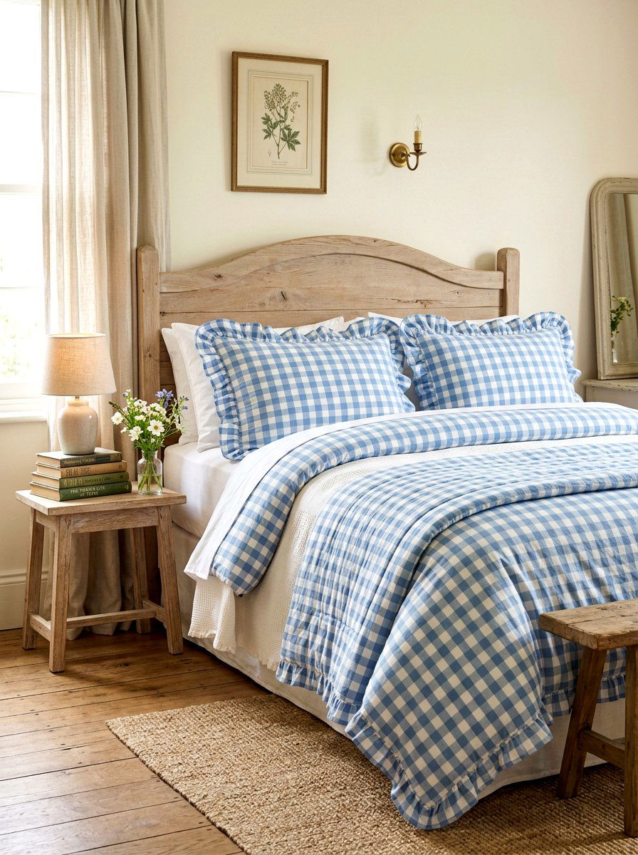 Gingham Check Bedding - 30 frilly bedroom ideas