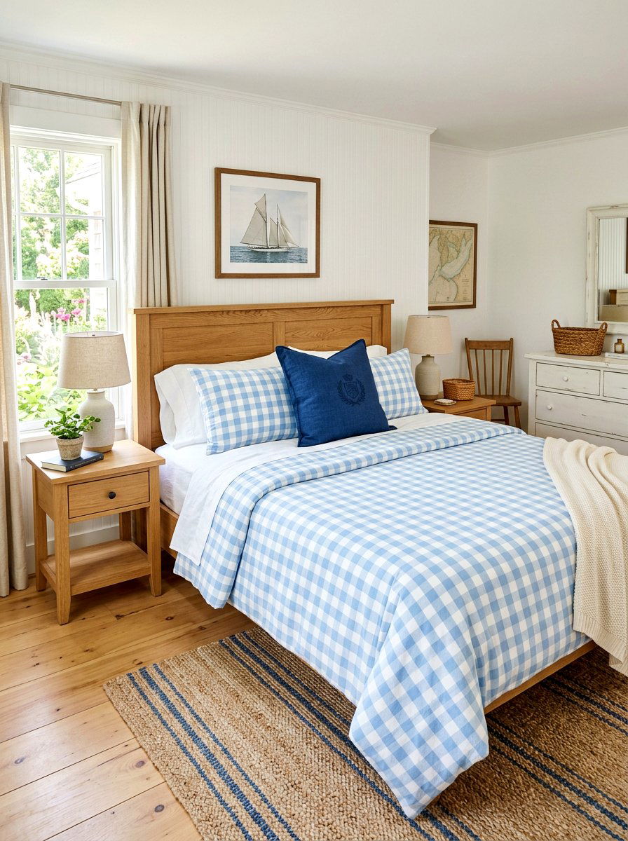 Gingham Check Comforter - 30 spring bedroom glow up ideas